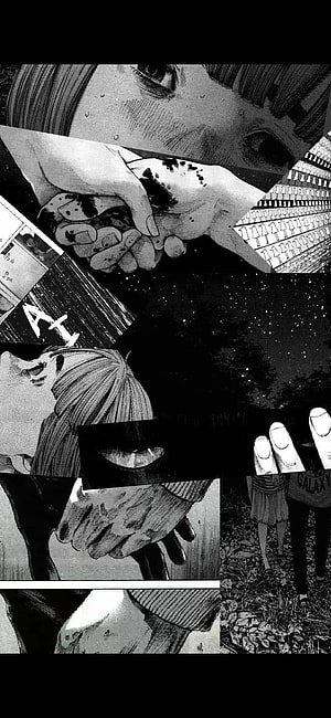 Oyasumi Punpun Manga Collage Featuring Aiko and Onodera in Black and White HD phone wallpaper