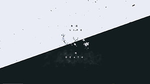 Minimalist Black and White Life and Death Concept with Cherry Blossoms HD wallpaper