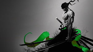 Roronoa Zoro One Piece Samurai Warrior Digital Art HD wallpaper