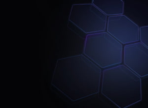 Dark Geometric Hexagon Pattern with Neon Blue and Purple Glowing Edges on Black Background HD wallpaper