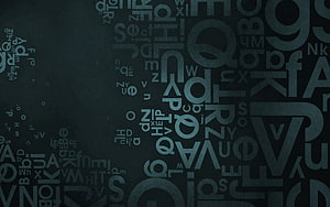 Dark Abstract Typography Texture with Scattered Letters and Alphanumeric Characters HD wallpaper