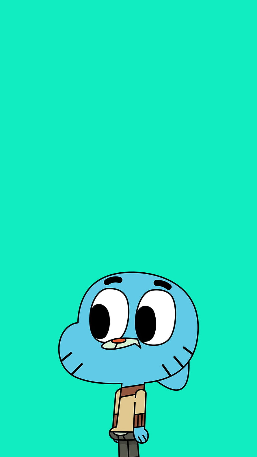 Gumball Watterson from The Amazing World of Gumball on a Solid Teal Background HD phone wallpaper