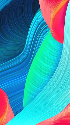 Vibrant Oppo Abstract Flowing Lines Wallpaper HD phone wallpaper