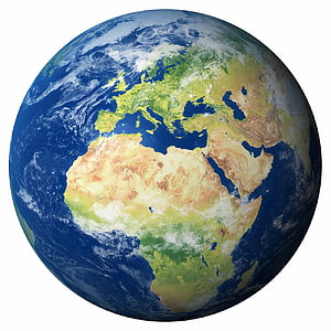 Full Globe View of Earth Showing Africa, Europe, and the Middle East on a White Background HD phone wallpaper