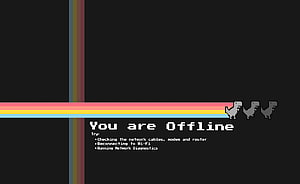 Google Chrome Offline Dinosaur Game with Rainbow Trail and Dark Mode Background HD wallpaper