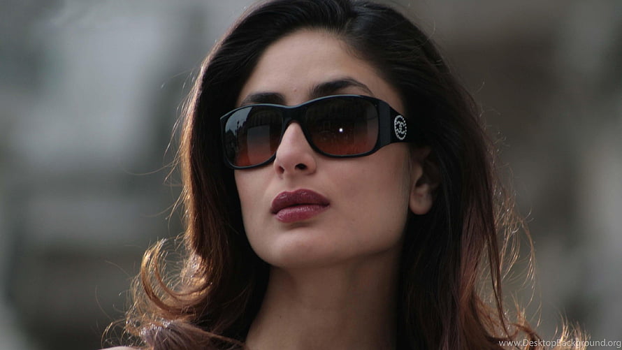 Kareena Kapoor Khan Wearing Stylish Sunglasses With Dark Hair And Red Lipstick HD wallpaper