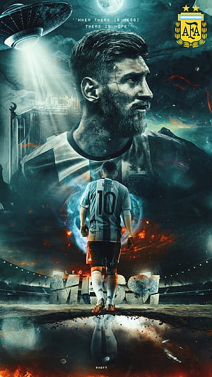 Lionel Messi Argentina National Team Epic Fantasy Football Poster HD phone wallpaper