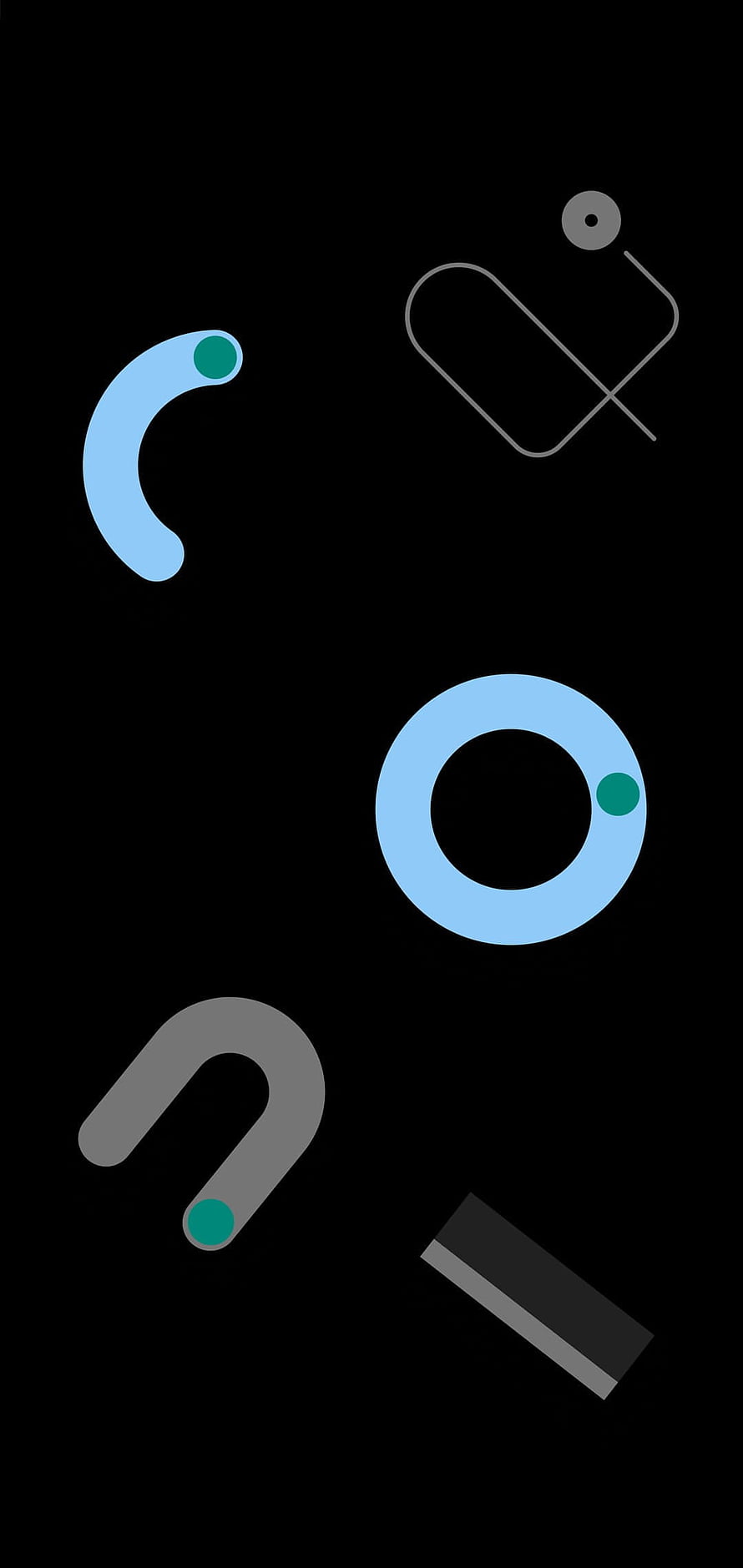 Google Pixel 4 Minimalist Abstract Geometric Shapes on Black Background HD phone wallpaper