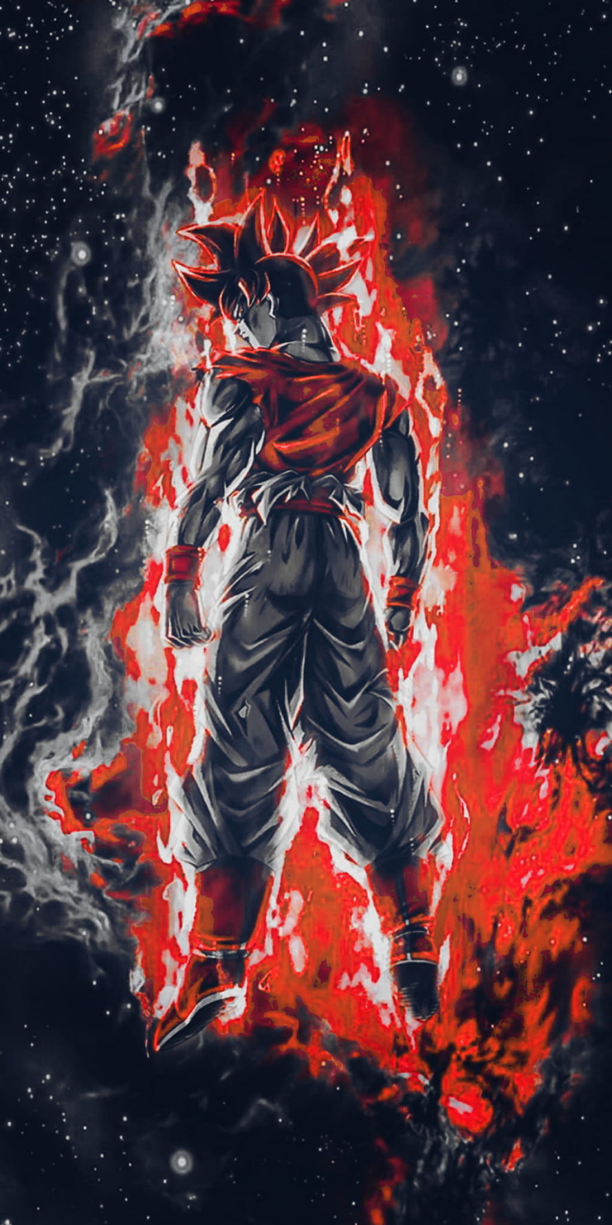 Son Goku Black Super Saiyan Rosé with Crimson Aura in Dark Space HD phone wallpaper