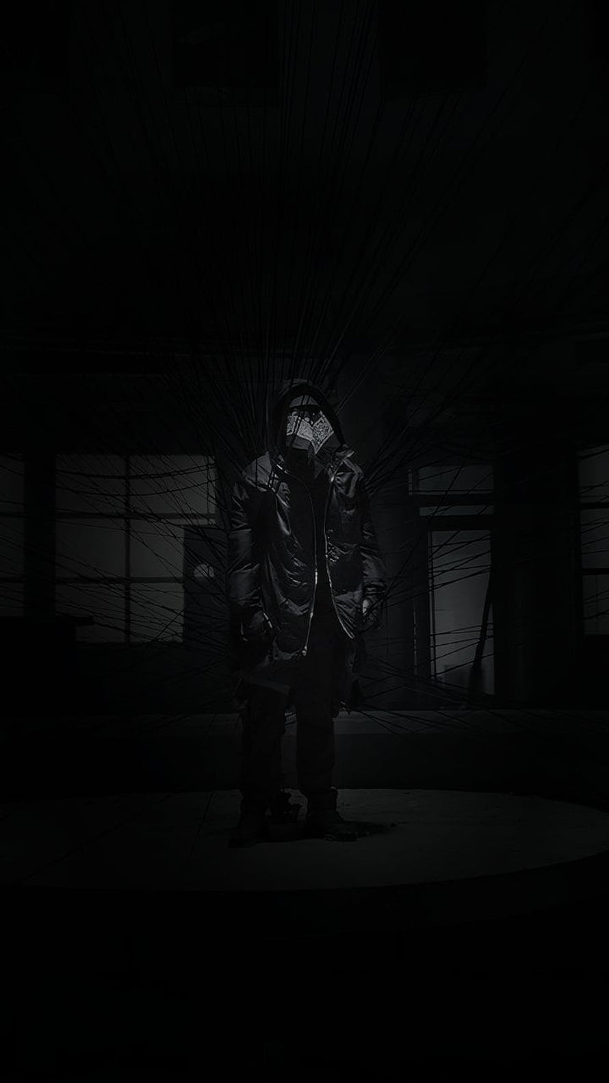 Ziak Drill Artist in Dark Industrial Setting with Radiating Lines HD phone wallpaper