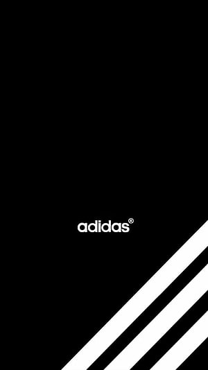 Minimalist Adidas Black and White Logo with Diagonal Three Stripes Design HD phone wallpaper