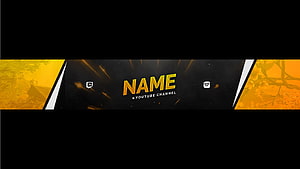Gaming YouTube Channel Banner Template with Orange and Black Design HD wallpaper