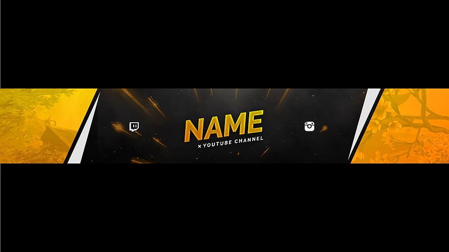 Gaming YouTube Channel Banner Template with Orange and Black Design HD wallpaper