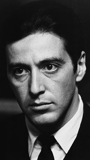 Al Pacino as Michael Corleone in The Godfather Black and White Portrait HD phone wallpaper