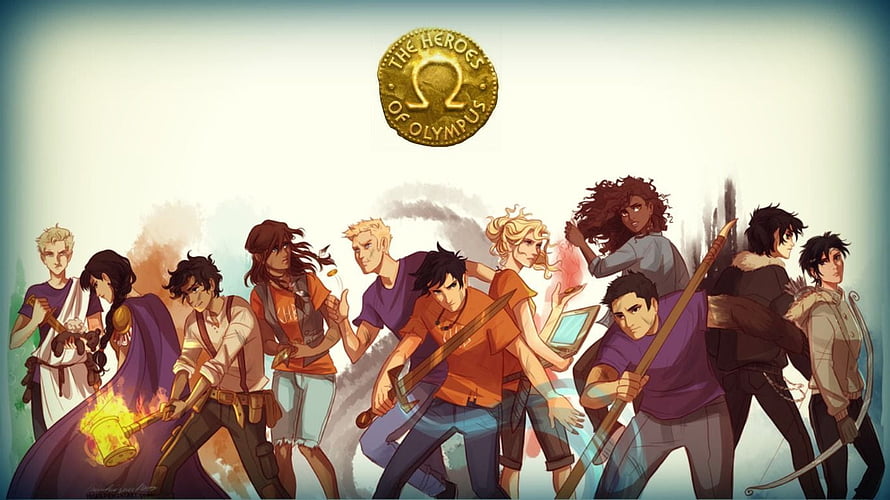 Percy Jackson and the Heroes of Olympus Character Lineup Illustration HD wallpaper