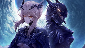 Fate Stay Night Artoria Pendragon Lancer Alter and Saber in Dark Armor HD wallpaper