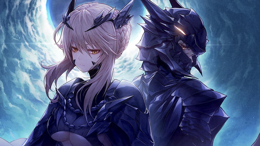 Fate Stay Night Artoria Pendragon Lancer Alter and Saber in Dark Armor HD wallpaper