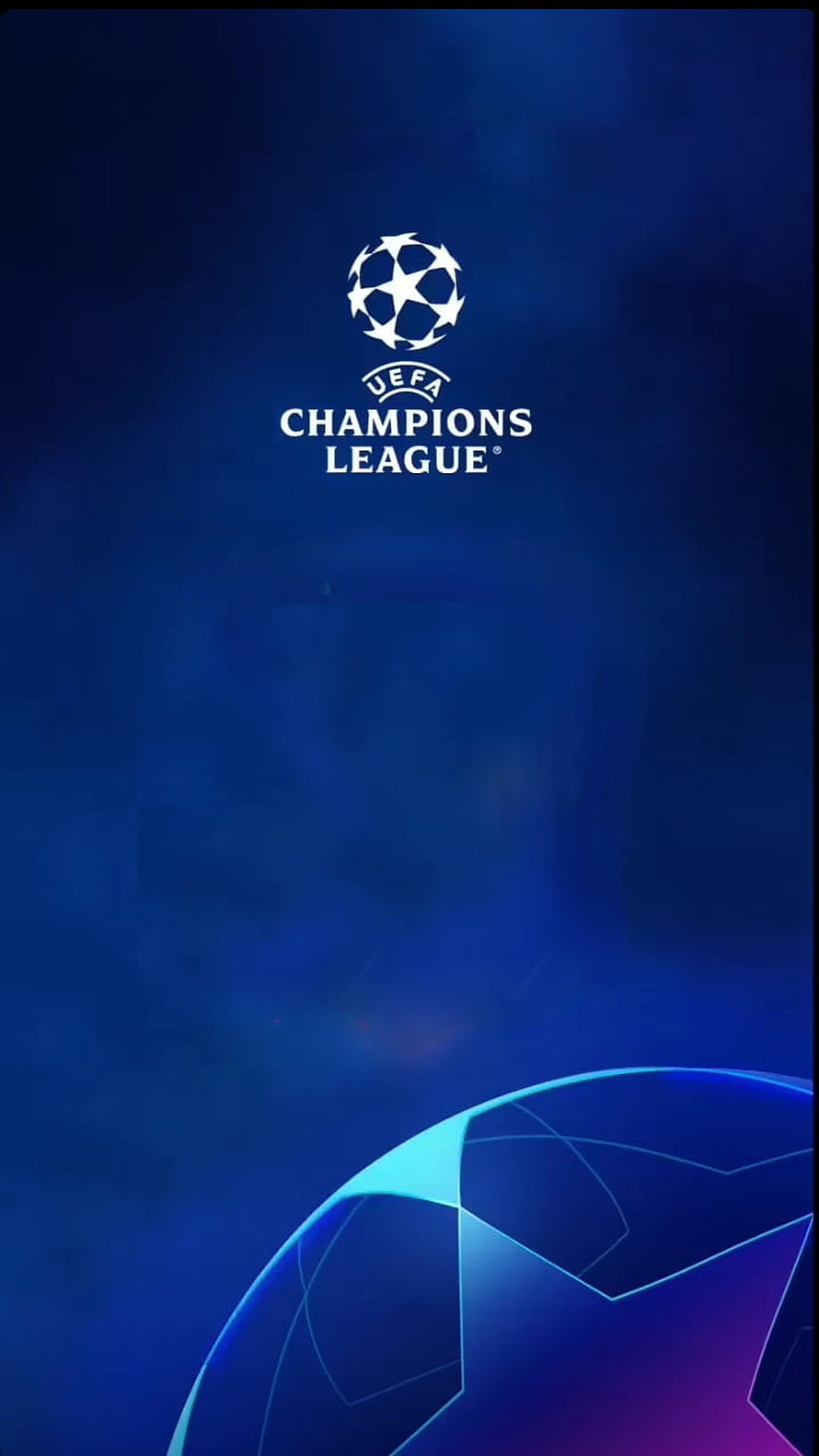 UEFA Champions League Star Ball Logo on Deep Blue Gradient Background HD phone wallpaper