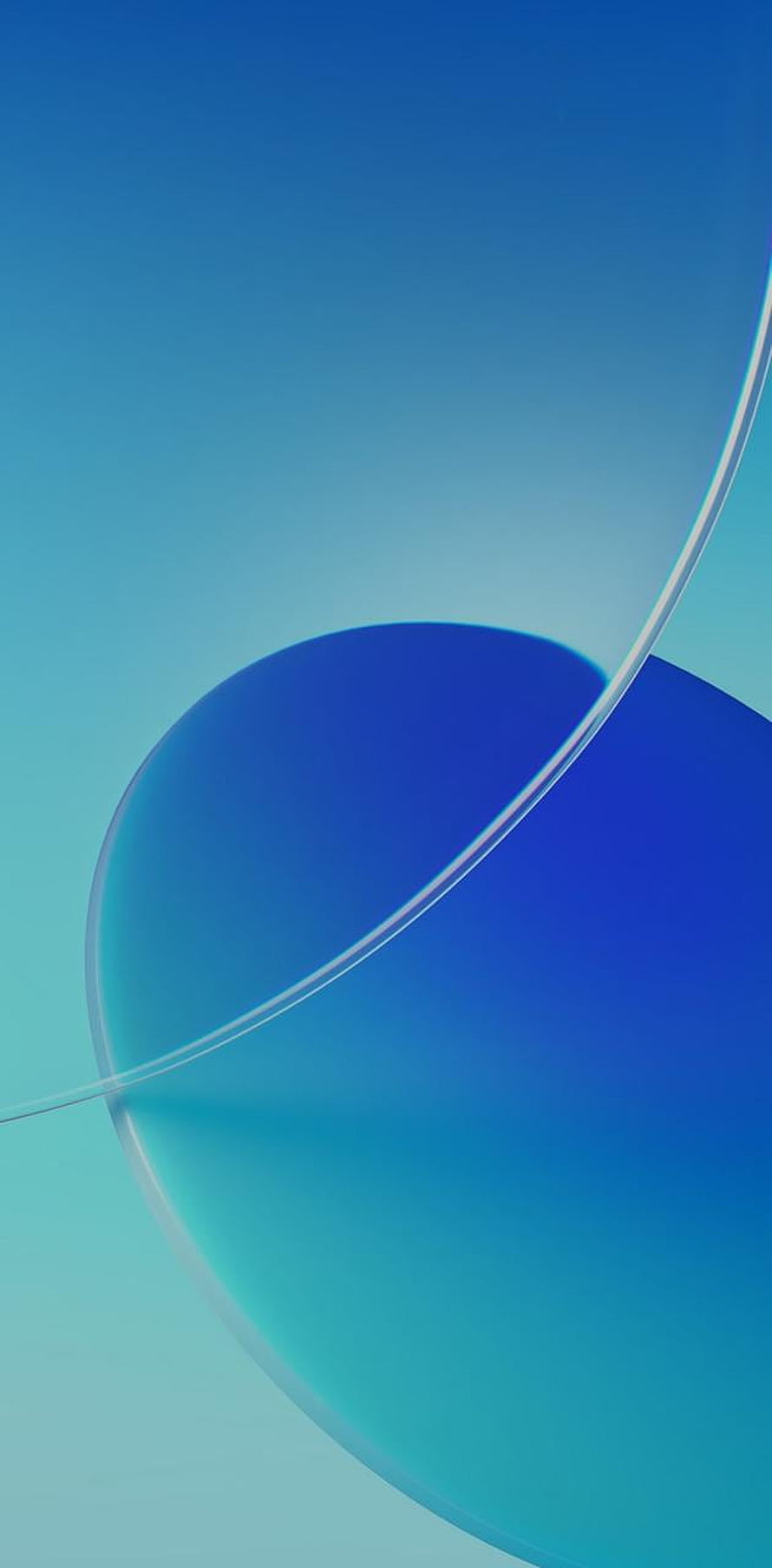 Oppo Reno 6 Pro Minimalist Blue Gradient Sphere Wallpaper HD phone wallpaper