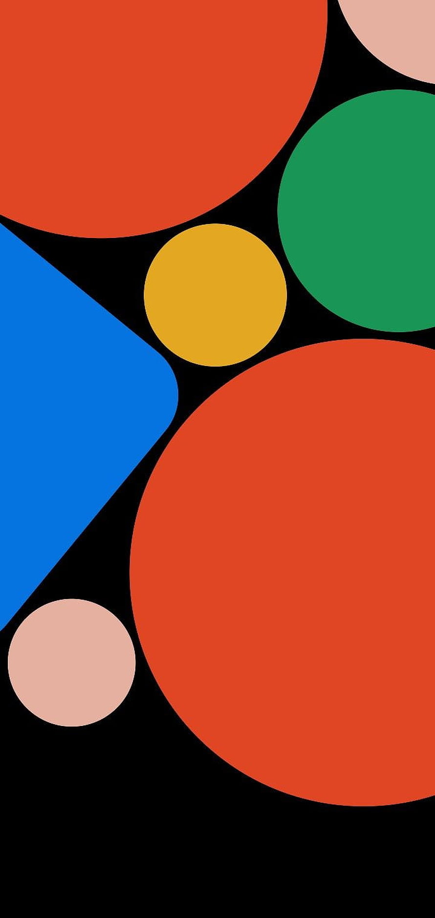 Google Pixel 6 Default Wallpaper with Bold Geometric Shapes on Black Background HD phone wallpaper