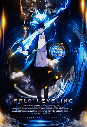 Solo Leveling Anime Character with Blue Energy Sword and Lightning Effects HD phone wallpaper