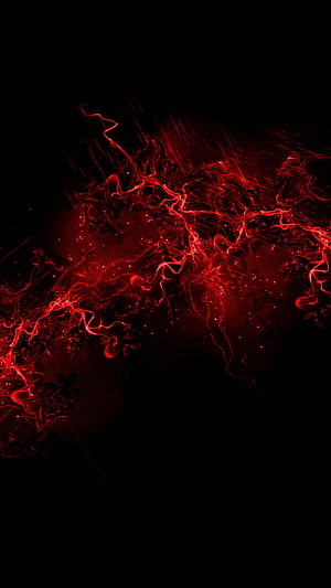 Dark Red Abstract Energy Swirls on Black Background HD phone wallpaper