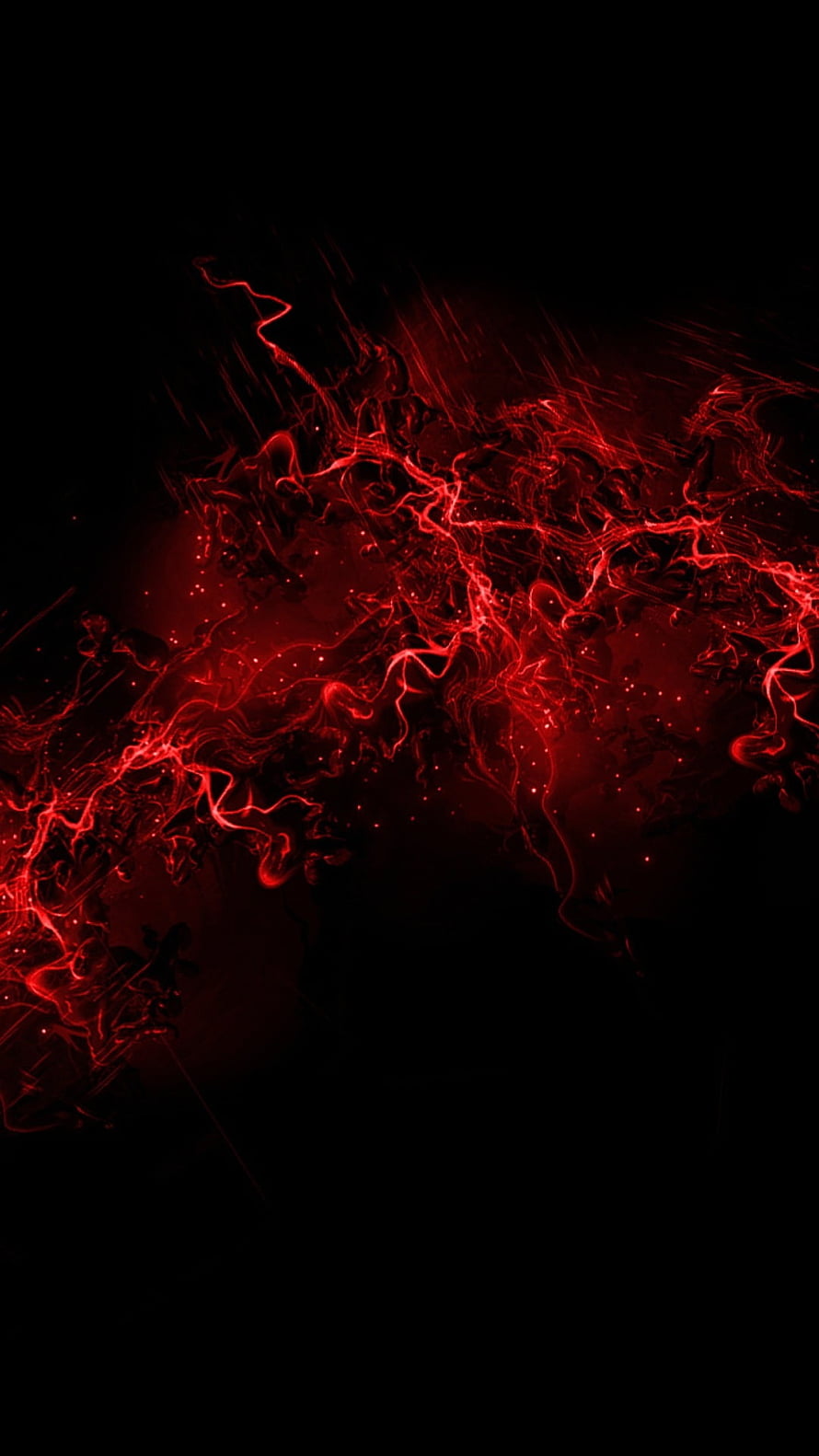 Dark Red Abstract Energy Swirls on Black Background HD phone wallpaper