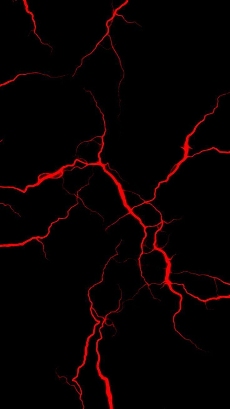 Glowing Red Fracture Pattern on Black Background HD phone wallpaper
