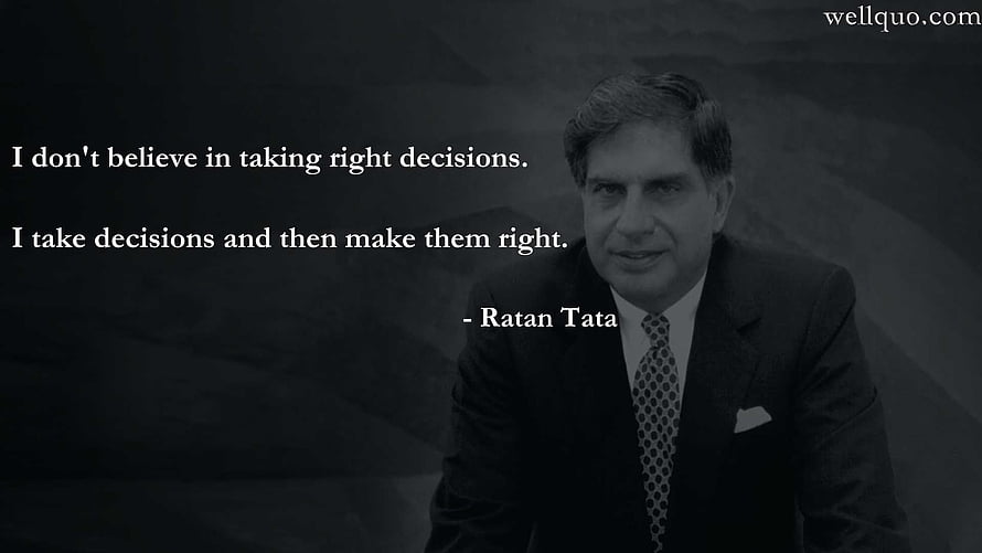 Ratan Tata Business Leadership Quote on Decision Making HD wallpaper