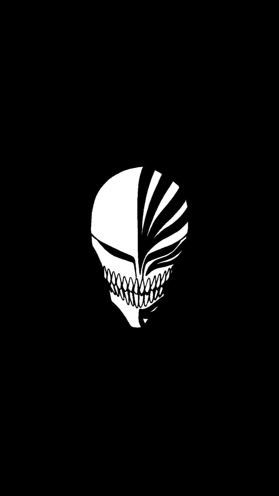 Bleach Ichigo Hollow Mask Minimalist Black and White Anime Illustration HD phone wallpaper