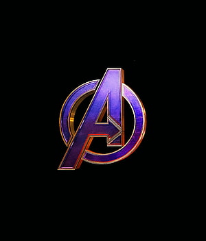 Avengers Endgame Metallic Logo Emblem on Black Background HD phone wallpaper