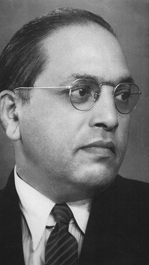 Dr. B. R. Ambedkar Black and White Portrait in Formal Suit and Round Glasses HD phone wallpaper