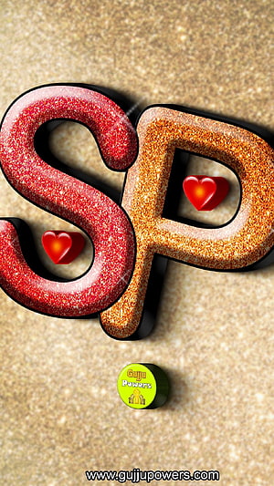 Gujju Powers 3D Love Name Design With Red Hearts And Glitter Texture HD phone wallpaper