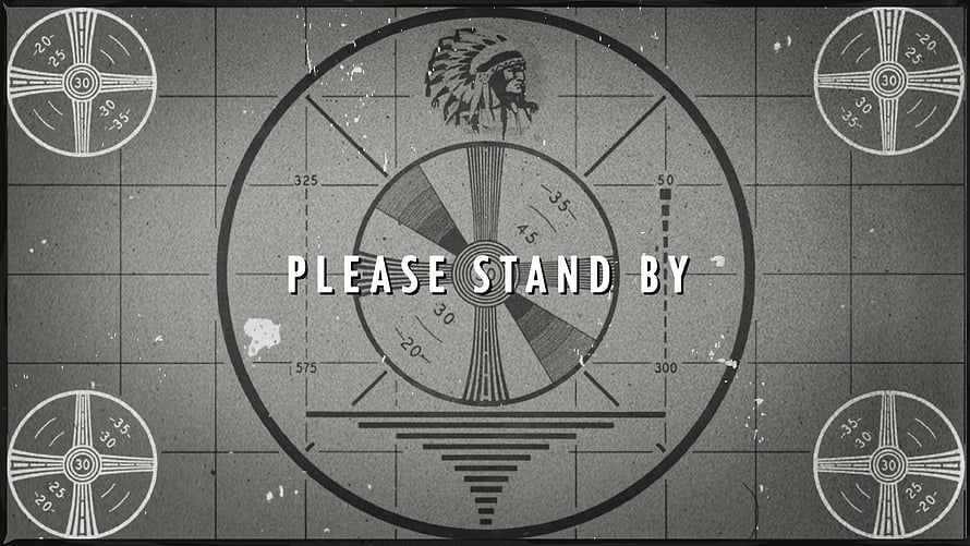 Fallout Vintage Television Test Pattern with Native American Chief and Please Stand By Text HD wallpaper