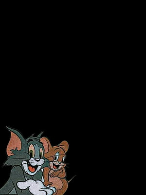 Tom and Jerry Classic Cartoon Characters on Black Background HD phone wallpaper
