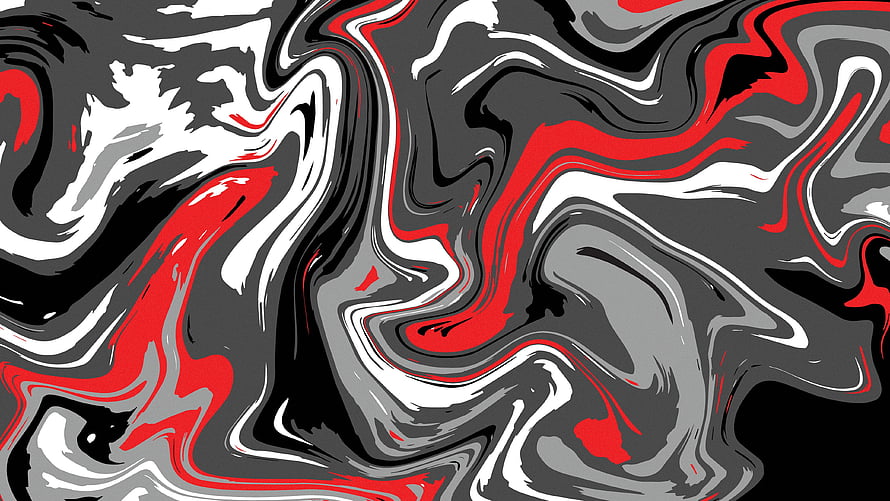 Abstract Liquid Art with Swirling Red Black White and Grey Ink Patterns HD wallpaper