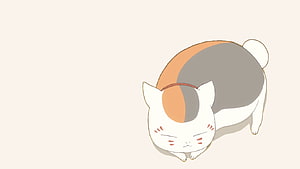 Nyanko Sensei from Natsume Yuujinchou in a Relaxed Bowing Pose HD wallpaper