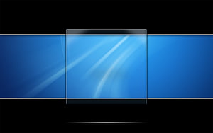 Sleek Blue Glass Panel Login Screen with Soft Light Streaks on Black Background HD wallpaper