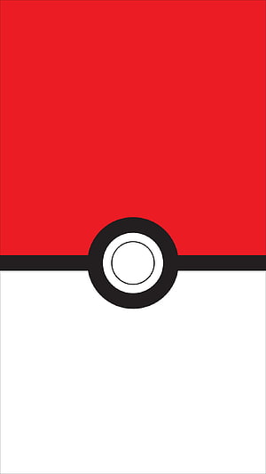 Minimalist Red and White Pokeball Design for Pokemon Fans HD phone wallpaper