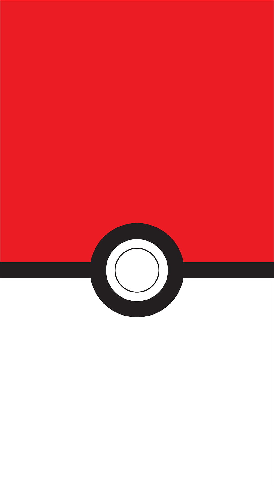 Minimalist Red and White Pokeball Design for Pokemon Fans HD phone wallpaper
