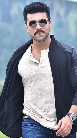 Ram Charan in Aviator Sunglasses and Black Bomber Jacket HD phone wallpaper