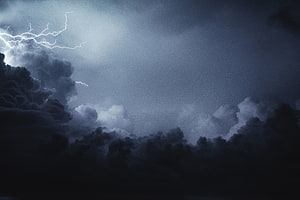 Dramatic Thunderstorm Sky with Bright Lightning Bolts and Dark Storm Clouds HD wallpaper