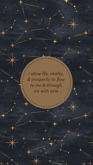 Celestial Starry Night Affirmation Card for Positive Manifestation and Prosperity HD phone wallpaper