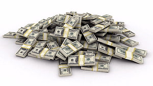 Stacks of US Dollar Bills Piled on White Background HD wallpaper