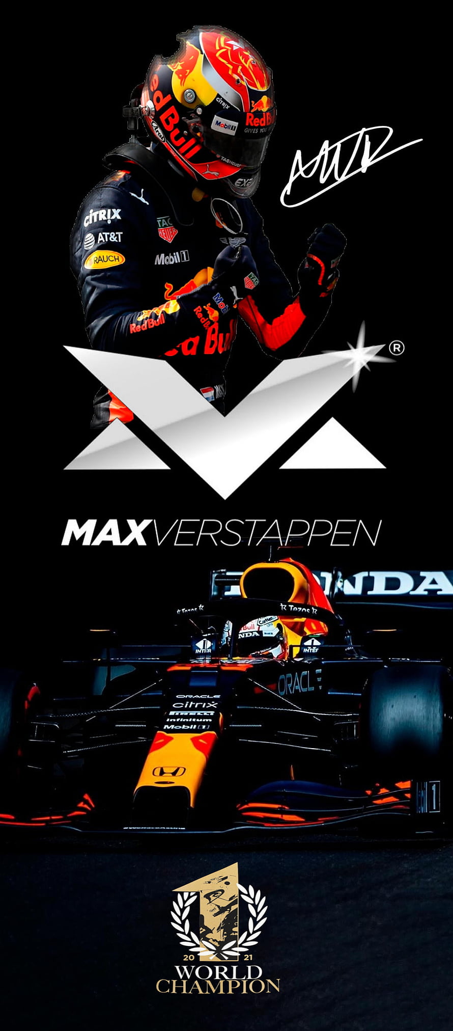 Max Verstappen 2021 Formula 1 World Champion Red Bull Racing Celebration HD phone wallpaper