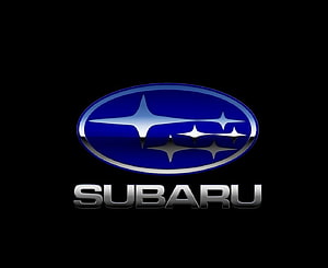 Subaru Emblem with Star Cluster on Black Background HD wallpaper