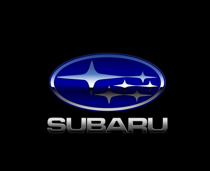Subaru Emblem with Star Cluster on Black Background HD wallpaper