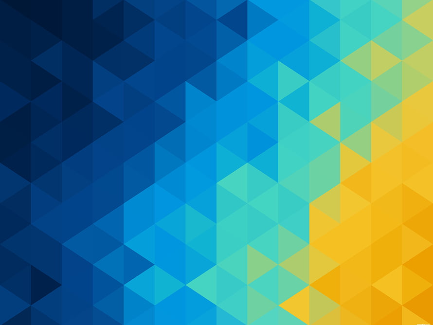 Geometric Triangle Mosaic Gradient from Deep Navy to Warm Amber HD wallpaper