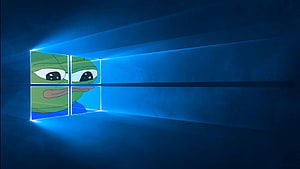 Meme PC Windows 10 Style Desktop Background with Pepe the Frog Logo HD wallpaper