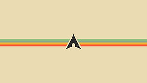Arch Linux Logo on Gruvbox Palette with Minimalist Horizontal Stripes HD wallpaper